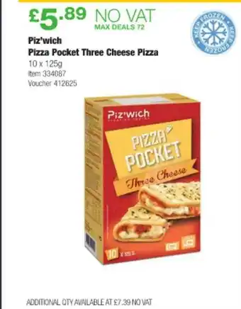 Piz'wich pizza pocket three cheese pizza