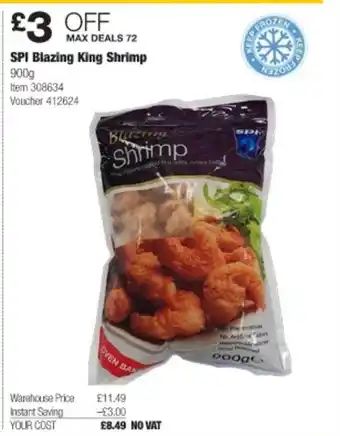 Costco Spi blazing king shrimp offer