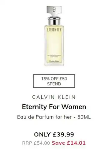 Calvin Klein Eternity For Women 50ml
