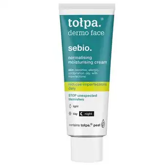 Lloyds Pharmacy Tolpa sebio normalising moisturising cream offer