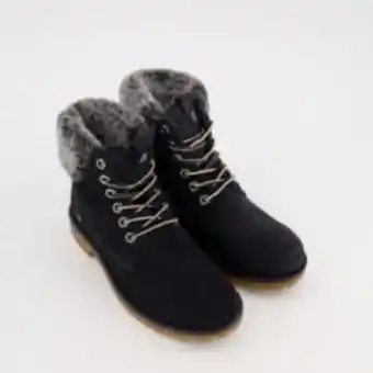TK Maxx Navy suede faux fur cuff ankle boots offer