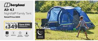 GO Outdoors Berghaus air 4.1 nightfall family tent offer