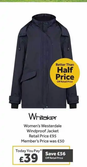 GO Outdoors Whitaker women's westerdale windproof jacket offer