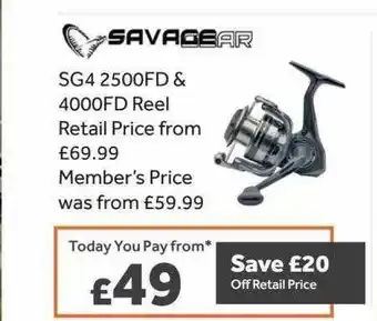 GO Outdoors Sg4 2500fd & 4000fd reel savagear offer