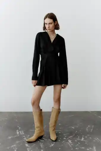 ZARA Poplin dress with box pleats offer