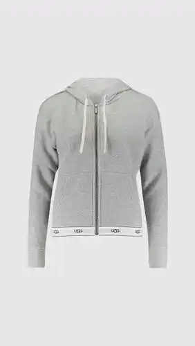 Choice Ugg sena zip through hooded sweatshirt - grey - womens, grey offer