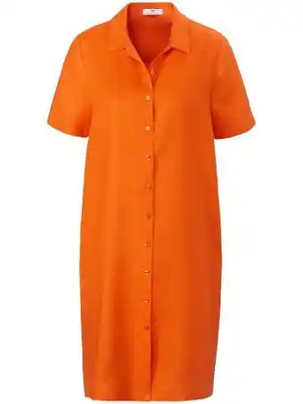 Peter Hahn Short-sleeved dress in 100% linen peter hahn orange size: 12 offer