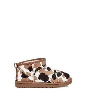 UGG Ugg classic ultra mini cow print boot for women in chestnut, size 3 offer