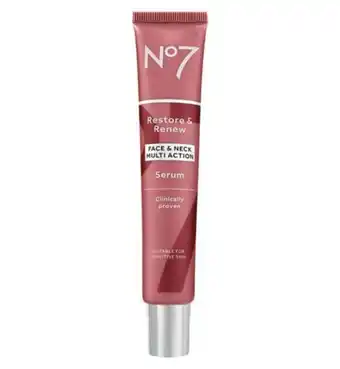Boots No7 restore & renew face & neck multi action serum 50ml offer