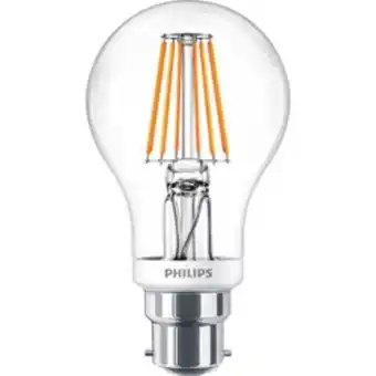 Toolstation Philips led filament a shape dimmable lamp 8w bc (b22d) 806lm offer