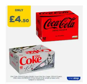 One Stop Diet coke 12 pack coca-cola zero sugar 12 pack offer