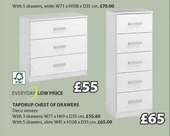 JYSK Tapdrup chest of drawers offer