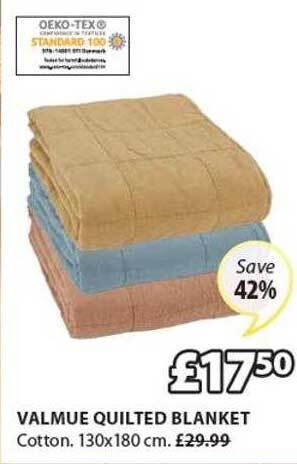 JYSK Valmue quilted blanket offer