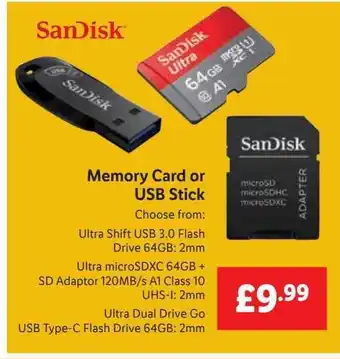 Lidl Memory card or usb stick offer