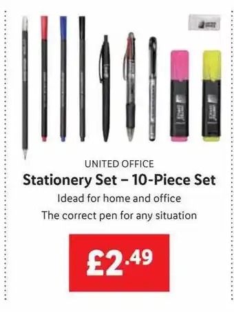 Lidl Stationery set 10piece set offer