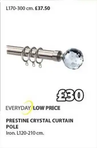 JYSK Prestine crystal curtain pole offer