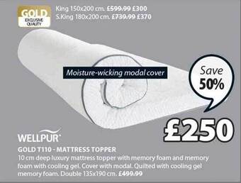 JYSK Gold t110 mattress topper offer