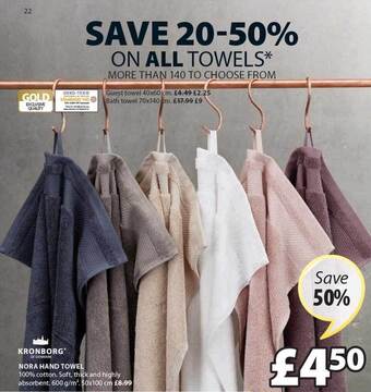 JYSK Nora hand towel offer
