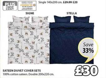 JYSK Sateen duvet cover sets offer