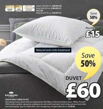 JYSK Okshornet fibre duvet offer