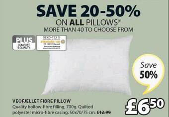 JYSK Veofjellet fibre pillow offer