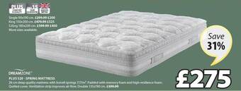 JYSK Plus s20 spring mattress offer
