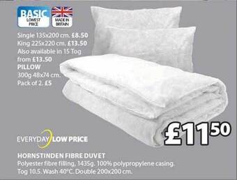 JYSK Hornstinden fibre duvet offer