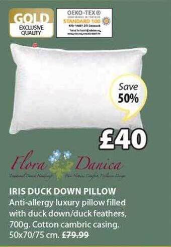 JYSK Iris duck down pillow offer
