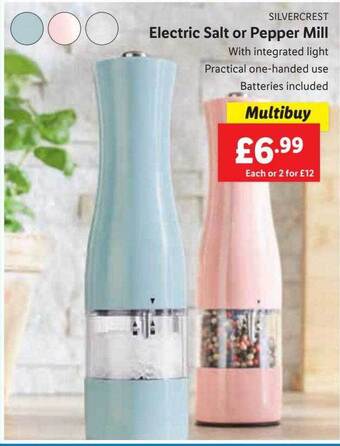 Lidl Electric salt or pepper mill offer