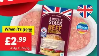 Lidl Beef burgers offer