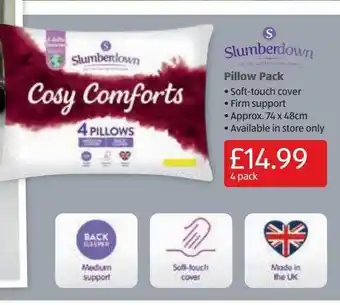 Aldi Slumberdown pillow pack offer
