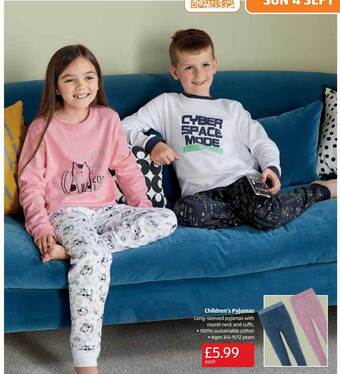 Aldi Children's pyjamas offer