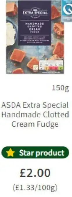 Asda ASDA Extra Special Handmade Clotted Cream Fudge offer