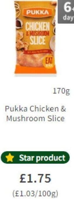 Asda Pukka Chicken & Mushroom Slice offer