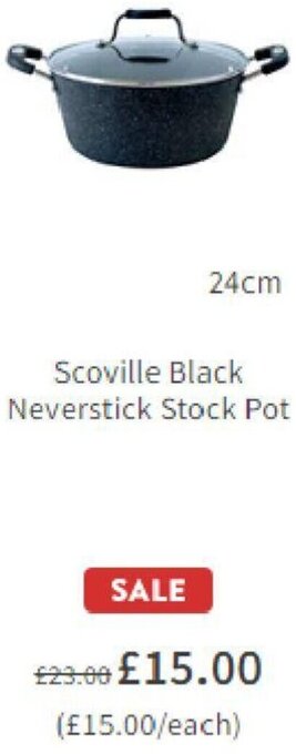Asda Scoville Black Neverstick Stock Pot offer