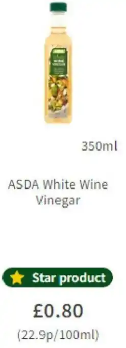 Asda ASDA White Wine Vinegar 350ml offer