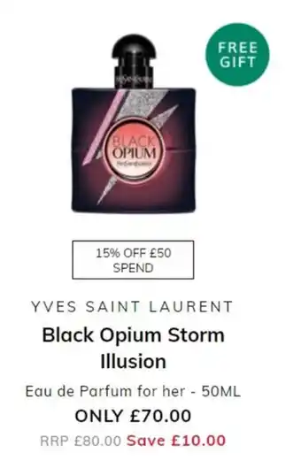 The Perfume Shop Yves Saint Laurent - Black Optium Storm Illusion 50ml offer