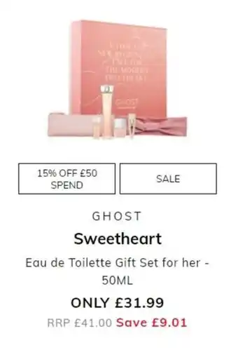The Perfume Shop Ghost - Sweetheart 50ml offer