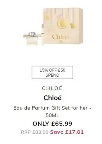 The Perfume Shop Chloe 50ml offer