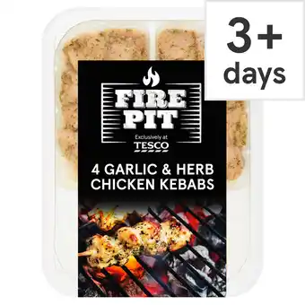 Tesco Tesco fire pit 4 garlic & herb chicken kebabs 260g offer