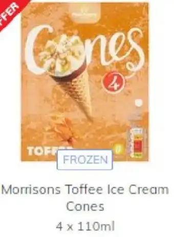 Morrisons Morrisons Toffee Ice Cream Cones 4 x 110ml offer