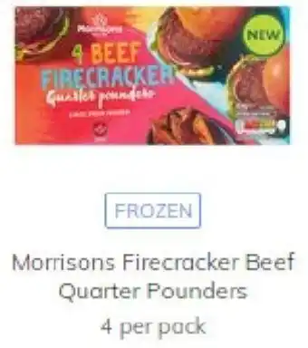 Morrisons Morrisons Firecracker Beef Quarter Pounders 4 Per Pack offer