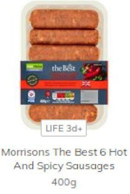 Morrisons The Best 6 Hot And Spicy Sausages 400g Offer At Morrisons 2384