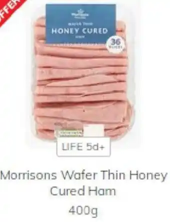 Morrisons Morrisons Wafer Thin Honey Cured Ham 400g offer