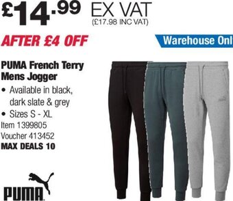 Costco Puma French Terry Mens Jogger offer