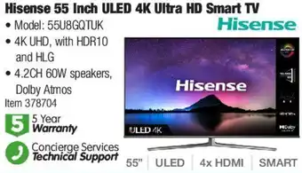 Costco Hisense 55 Inch ULED 4K Ultra HD Smart TV offer