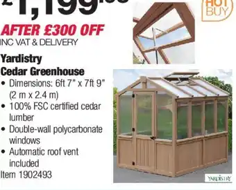 Costco Yardistry Cedar Greenhouse offer