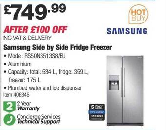 Costco Samsung side by side fridge freezer offer