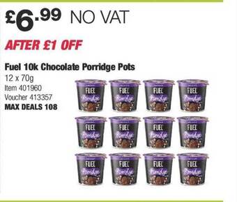 Costco Fuel 10k chocolate porridge pots offer