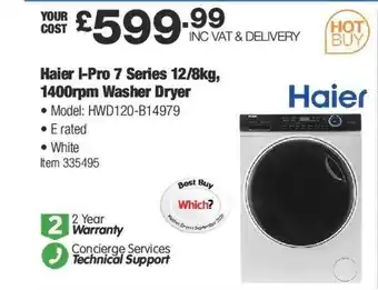 Costco Haier i-pro series 12 8kg 1400rpm washer dryer offer